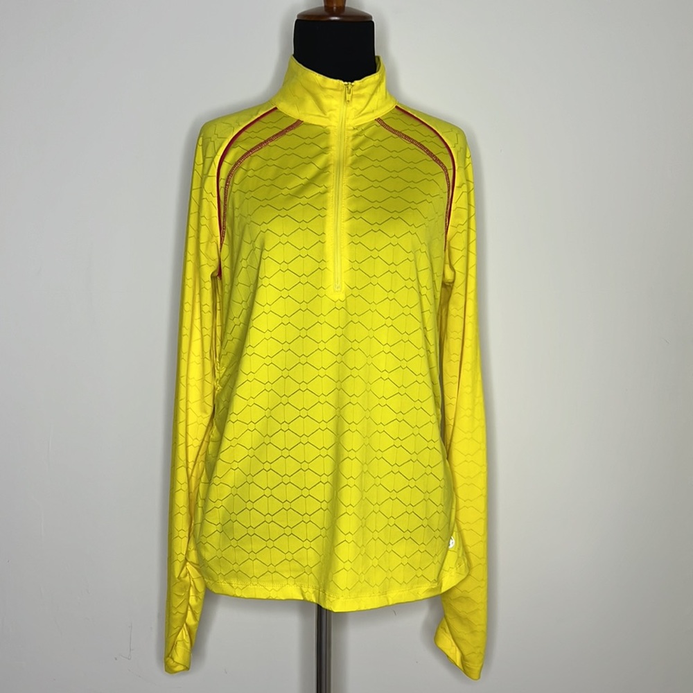 LIJA Bright Yellow Zip Up Tennis/Golf/Athletic Top M - Picture 1 of 7
